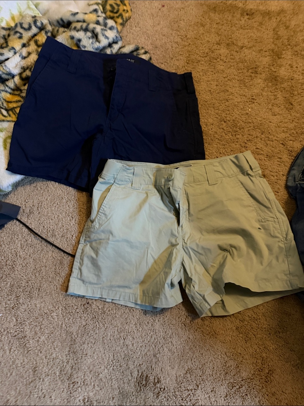 5.11 Tactical women’s Flat Front Shorts in Navy and Light Gray